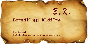Borsányi Klára névjegykártya