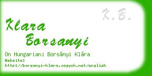 klara borsanyi business card